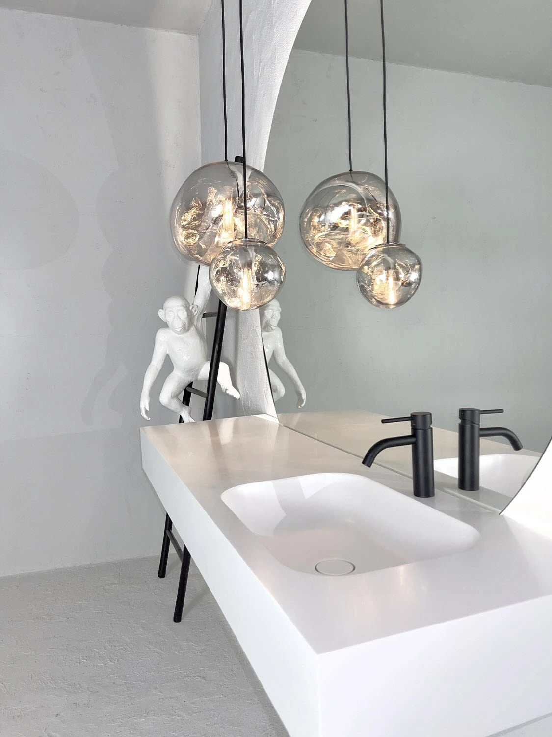 Pianura Emilia Badmöbel Set 160 Cm Mit LED-Lichtspiegel Und Hängeleuchten, Becken Rechts 1 Pianura Emilia Badmöbel Set 160 Cm Mit LED-Lichtspiegel Und Hängeleuchten, Becken Rechts