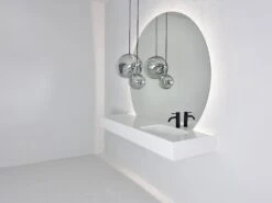 Pianura Emilia Badmöbel Set 160 Cm Mit LED-Lichtspiegel, Becken Rechts