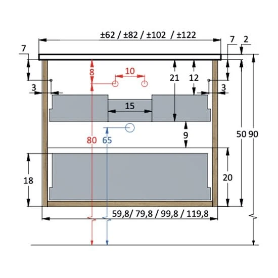 Pianura Lucia Badmöbel Set 62 Cm Mit LED-Lichtspiegel 4 Pianura Lucia Badmöbel Set 62 Cm Mit LED-Lichtspiegel – Bild 4