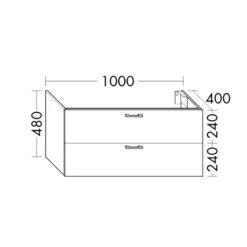 Burgbad SYS 30 Waschtischunterbau Zu Konsolenplatte 100 X 55 Cm Mit 2 Auszügen