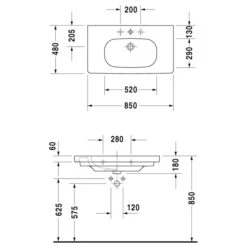 Duravit D-Code Möbelwaschtisch 85 Cm 13 Duravit D-Code Möbelwaschtisch 85 Cm -Badmöbel Verkäufe duravit d code moebelwaschtisch 85 cm 708859
