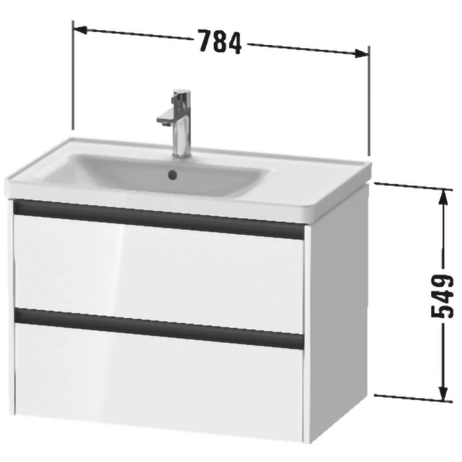 Duravit Ketho.2 Waschtischunterbau Wandhängend, 2 Auszüge, Für Becken Links, 78,4 Cm 3 Duravit Ketho.2 Waschtischunterbau Wandhängend, 2 Auszüge, Für Becken Links, 78,4 Cm – Bild 3