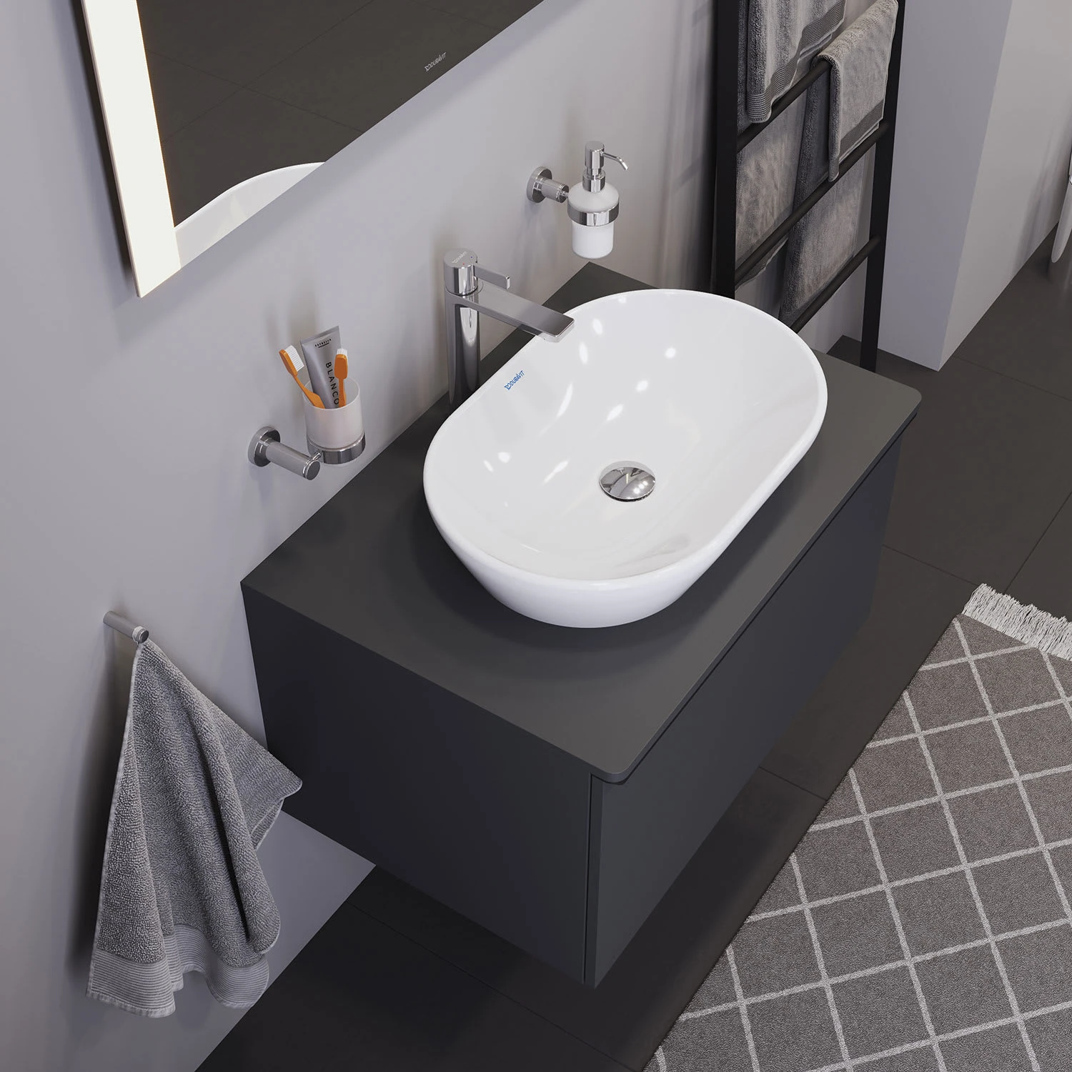 Duravit D-Neo Aufsatzbecken Oval 60 Cm, Ohne Hahnloch, Ohne Überlauf 1 Duravit D-Neo Aufsatzbecken Oval 60 Cm, Ohne Hahnloch, Ohne Überlauf