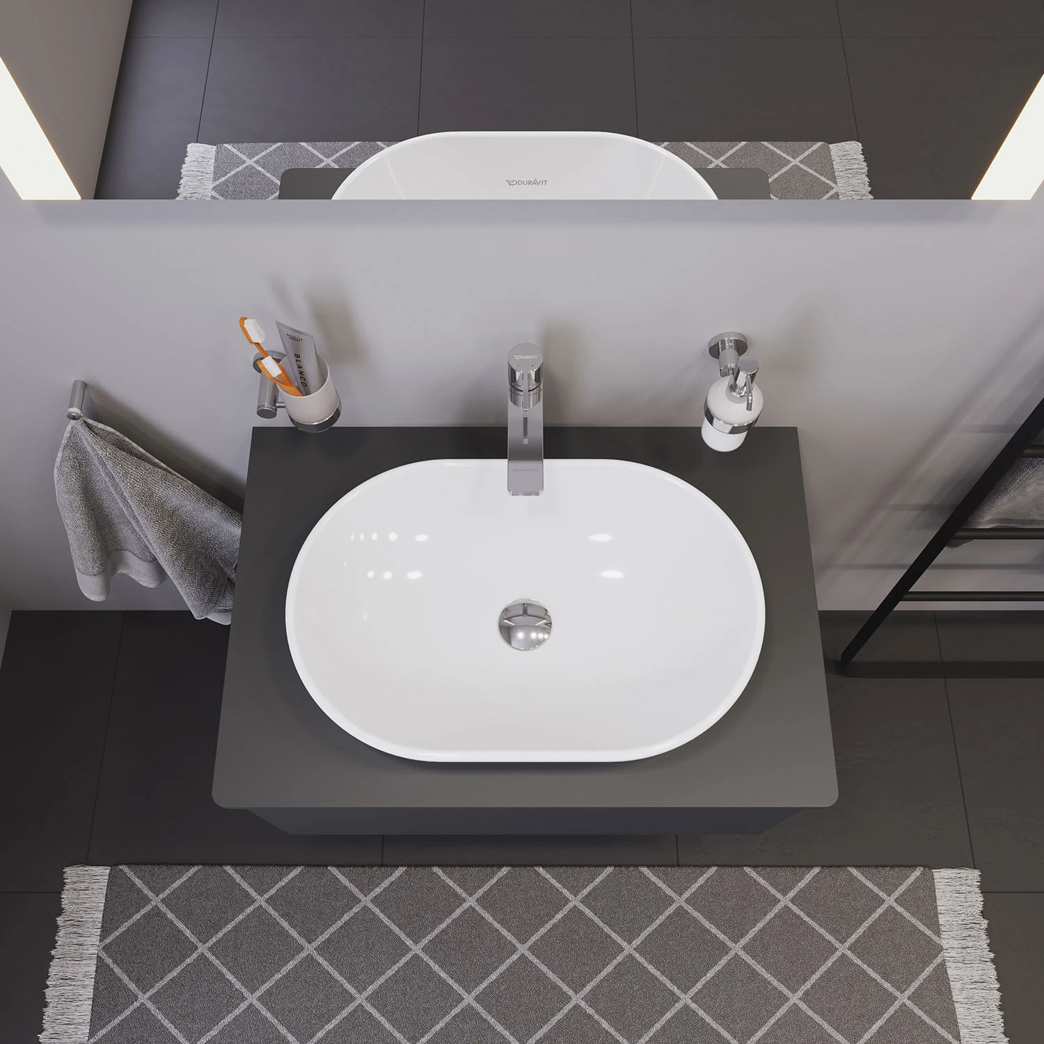 Duravit D-Neo Aufsatzbecken Oval 60 Cm, Ohne Hahnloch, Ohne Überlauf 2 Duravit D-Neo Aufsatzbecken Oval 60 Cm, Ohne Hahnloch, Ohne Überlauf – Bild 2