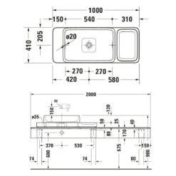 Duravit Qatego Steinkonsolen-Set Mit Waschtisch Mit Konsole 100 X 41 Cm -Badmöbel Verkäufe duravit qatego waschtische steinkonsolen set mit 11077978