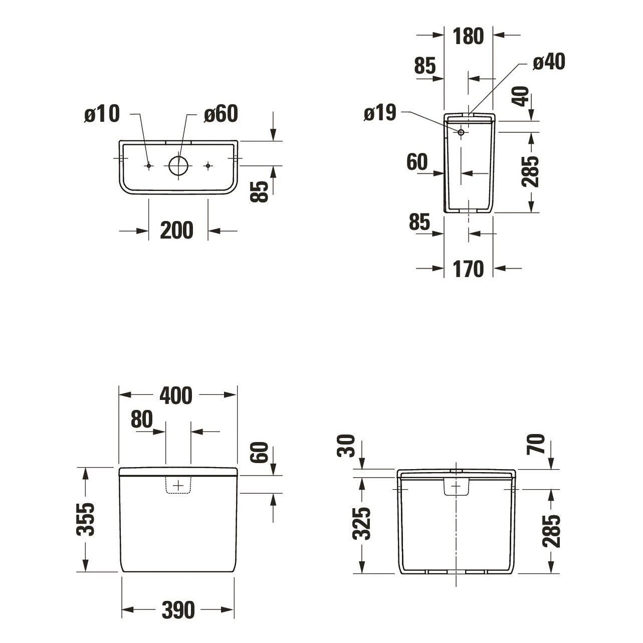 Duravit Qatego Spülkasten Für Anschluß Links Oder Rechts, Für 4,5/3 L Spülung 1 Duravit Qatego Spülkasten Für Anschluß Links Oder Rechts, Für 4,5/3 L Spülung
