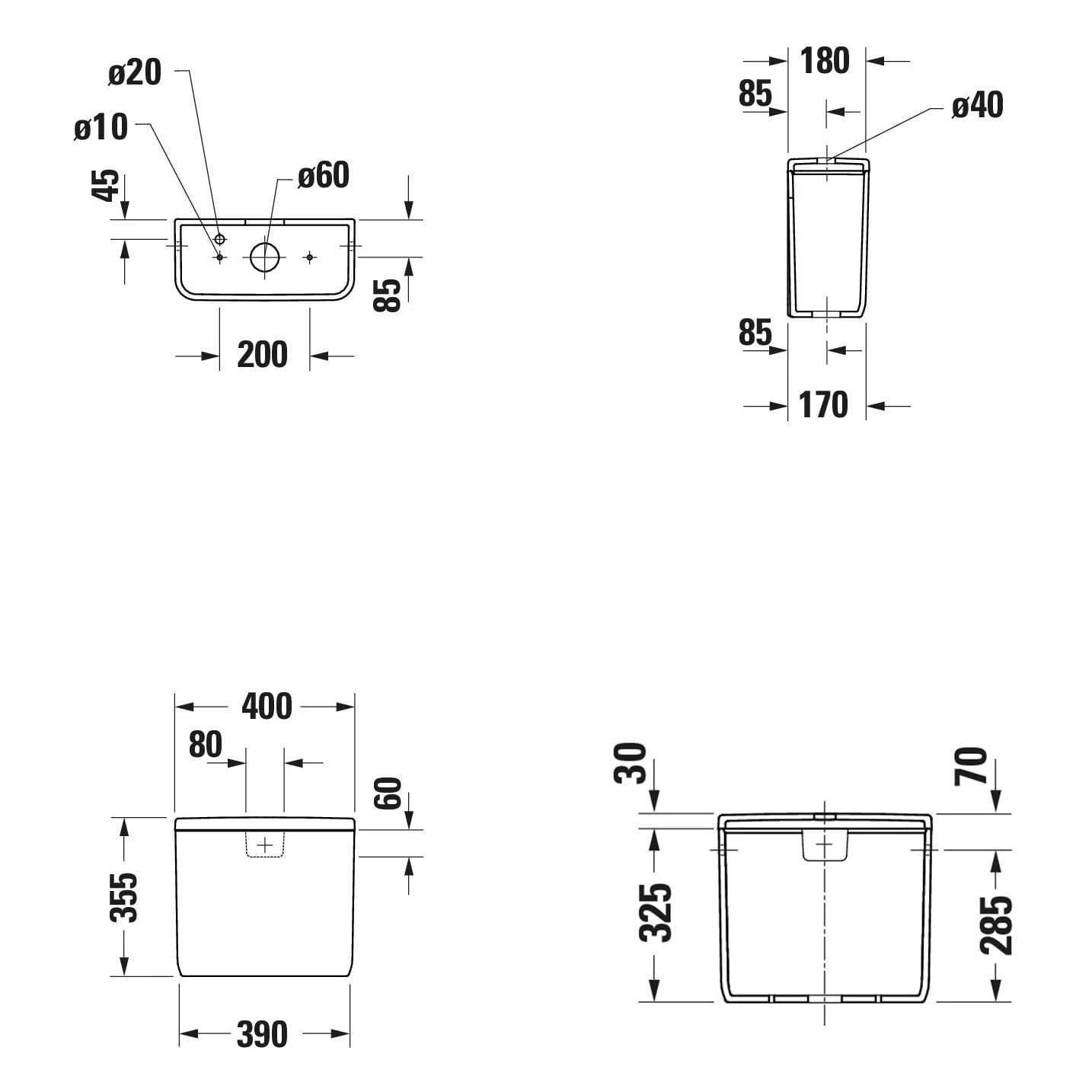 Duravit Qatego Spülkasten Mit HygieneGlace Für Anschluß Unten Links, Für 6/3 L Spülung 1 Duravit Qatego Spülkasten Mit HygieneGlace Für Anschluß Unten Links, Für 6/3 L Spülung