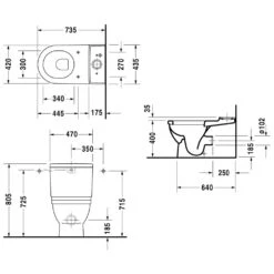 Duravit Starck 3 Stand-WC Kombination Big Toilet