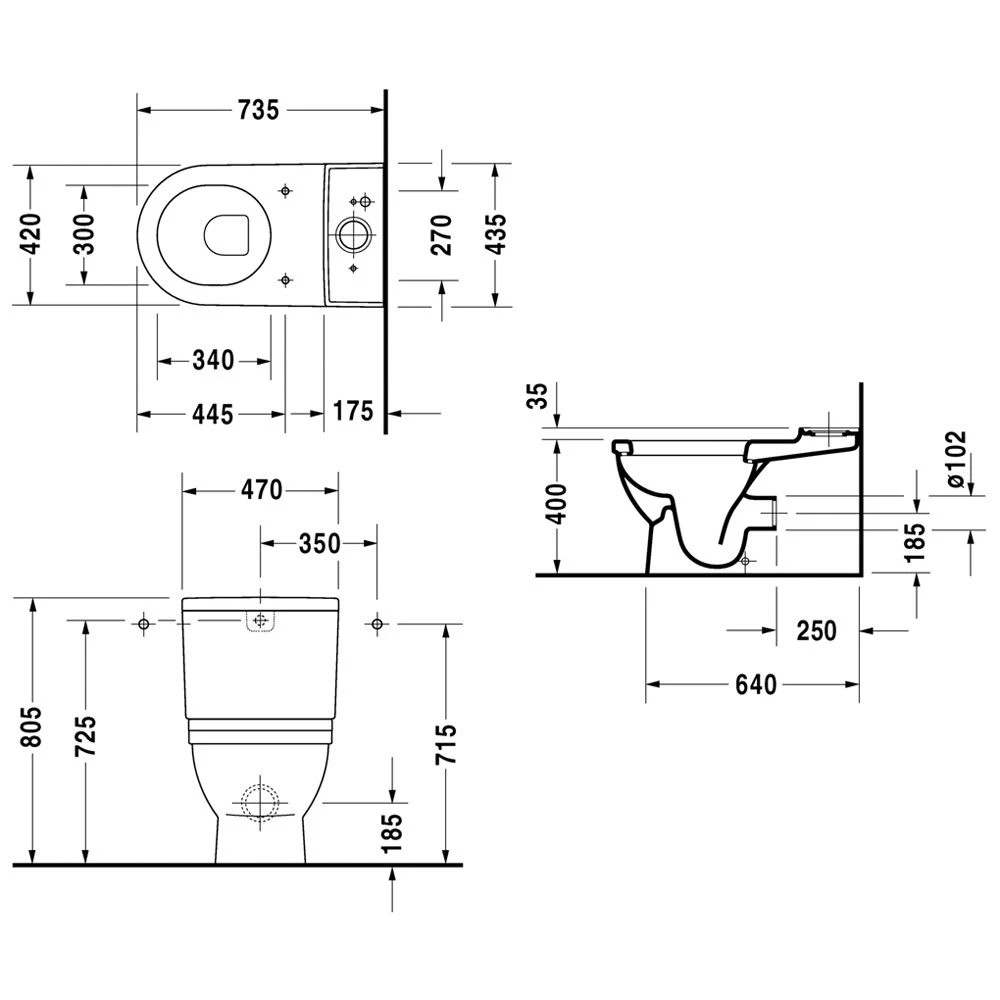 Duravit Starck 3 Stand-WC Kombination Big Toilet 1 Duravit Starck 3 Stand-WC Kombination Big Toilet