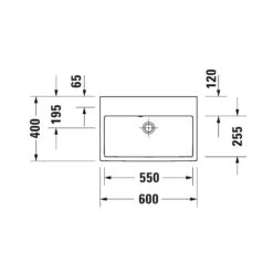 Duravit Vero Air Waschtisch Compact Geschliffen Ohne Hahnloch 60 X 40 Cm, Mit Überlauf