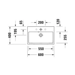 Duravit Vero Air Möbelwaschtisch Compact Mit 1 Hahnloch 60 X 40 Cm, Mit Überlauf