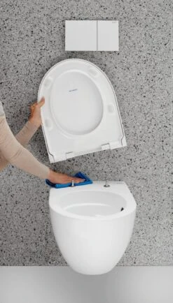 Geberit Acanto Set Wand-WC Tiefspüler, Geschlossene Form, TurboFlush, Mit WC-Sitz -Badmöbel Verkäufe geberit badkeramik und badmoebel acanto wcs 11051443