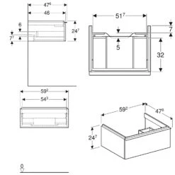 Geberit ICon Unterschrank Für Waschtisch 60 Cm Mit Einer Schublade