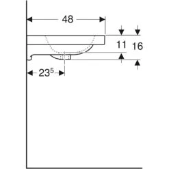 Geberit ICon Light Waschtisch 60 Cm Ohne Hahnloch, Ohne Überlauf -Badmöbel Verkäufe geberit badkeramik und badmoebel icon waschtische 4537532