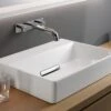 Geberit ONE Aufsatzwaschtisch, Ohne Hahnloch, Ohne Überlauf, Abgang Horizontal
