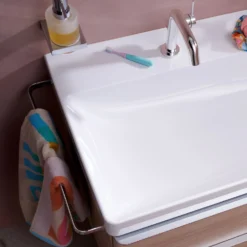 Hansgrohe Xelu Q Waschbecken 120 X 48 Cm Ungeschliffen, Mit 2x 1 Hahnloch -Badmöbel Verkäufe hansgrohe badkeramik xelu q waschbecken 120 12107949