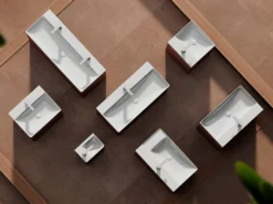 Hansgrohe Xelu Q Waschbecken 120 X 48 Cm Ungeschliffen, Mit 2x 1 Hahnloch -Badmöbel Verkäufe hansgrohe badkeramik xelu q waschbecken 120 12108159