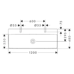 Hansgrohe Xelu Q Waschbecken 120 X 48 Cm Ungeschliffen, Mit 2x 1 Hahnloch -Badmöbel Verkäufe hansgrohe badkeramik xelu q waschbecken 120 12108993