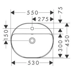 Hansgrohe Xuniva U Einbauwaschtisch 55 X 45 Cm, Mit 1 Hahnloch Und Überlauf, Mit SmartClean -Badmöbel Verkäufe hansgrohe badkeramik xuniva einbauwaschtisch 55 45 12109200