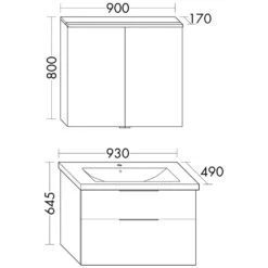Burgbad Eqio Möbelkombination Inkl. Keramik-Waschtisch 93 Cm, Mit Stangengriff P95 -Badmöbel Verkäufe hersteller burgbad eqio moebelkombinationen inkl keramik 1440269