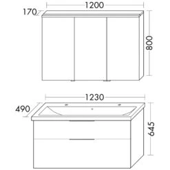 Burgbad Eqio Möbelkombination Inkl. Keramik-Doppelwaschtisch 123 Cm Rechts, Mit Griff G0146 -Badmöbel Verkäufe hersteller burgbad eqio moebelkombinationen inkl keramik 1440299
