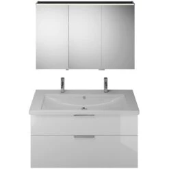 Burgbad Eqio Möbelkombination Inkl. Keramik-Doppelwaschtisch 123 Cm Rechts, Mit Griff G0146