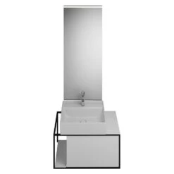 Burgbad Junit Möbelkombination 76,5 Cm Inkl. Keramik-Waschtisch Links