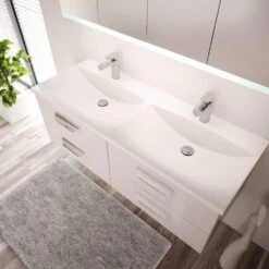 Creativbad Funline Exklusiv Möbelkombination 120 Cm Mit Doppelwaschtisch Und 4 Auszügen