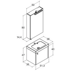 Dansani Play Möbelset Inkl. Spiegelschrank "E" Und Waschtischunterschrank Mit 1 Tür, 51 Cm -Badmöbel Verkäufe hersteller dansani play moebel sets mit 3564449