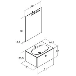 Dansani Play Möbelset Inkl. Spiegel Und Waschtischunterschrank Mit 1 Schublade, 61 Cm -Badmöbel Verkäufe hersteller dansani play moebel sets mit 3564575