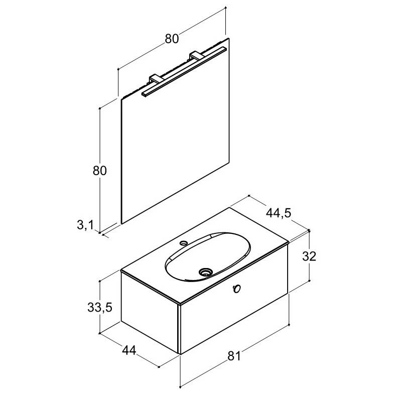 Dansani Play Möbelset Inkl. Spiegel Und Waschtischunterschrank Mit 1 Schublade, 81 Cm 4 Dansani Play Möbelset Inkl. Spiegel Und Waschtischunterschrank Mit 1 Schublade, 81 Cm – Bild 4