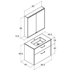 Dansani Play Möbelset Inkl. Spiegelschrank "CH" Und Waschtischunterschrank Mit 2 Schubladen, 80,5 Cm -Badmöbel Verkäufe hersteller dansani play moebel sets mit 3564668