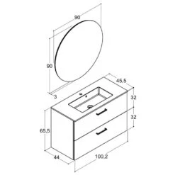 Dansani Play Möbelset Inkl. Spiegel Ø 90 Cm Und Waschtischunterschrank Mit 2 Schubladen, 100,2 Cm -Badmöbel Verkäufe hersteller dansani play moebel sets mit 3564764