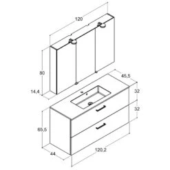 Dansani Play Möbelset Inkl. Spiegelschrank "E" Und Waschtischunterschrank Mit 2 Schubladen, 120,2 Cm -Badmöbel Verkäufe hersteller dansani play moebel sets mit 3564800