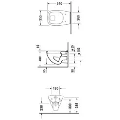 Duravit D-Code Wand-WC Flachspüler -Badmöbel Verkäufe hersteller duravit code wc wand flachspueler 708871