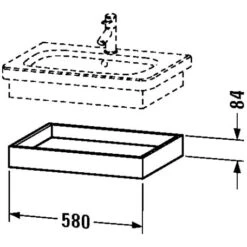Duravit DuraStyle Ablageboard Wandhängend 58 Cm