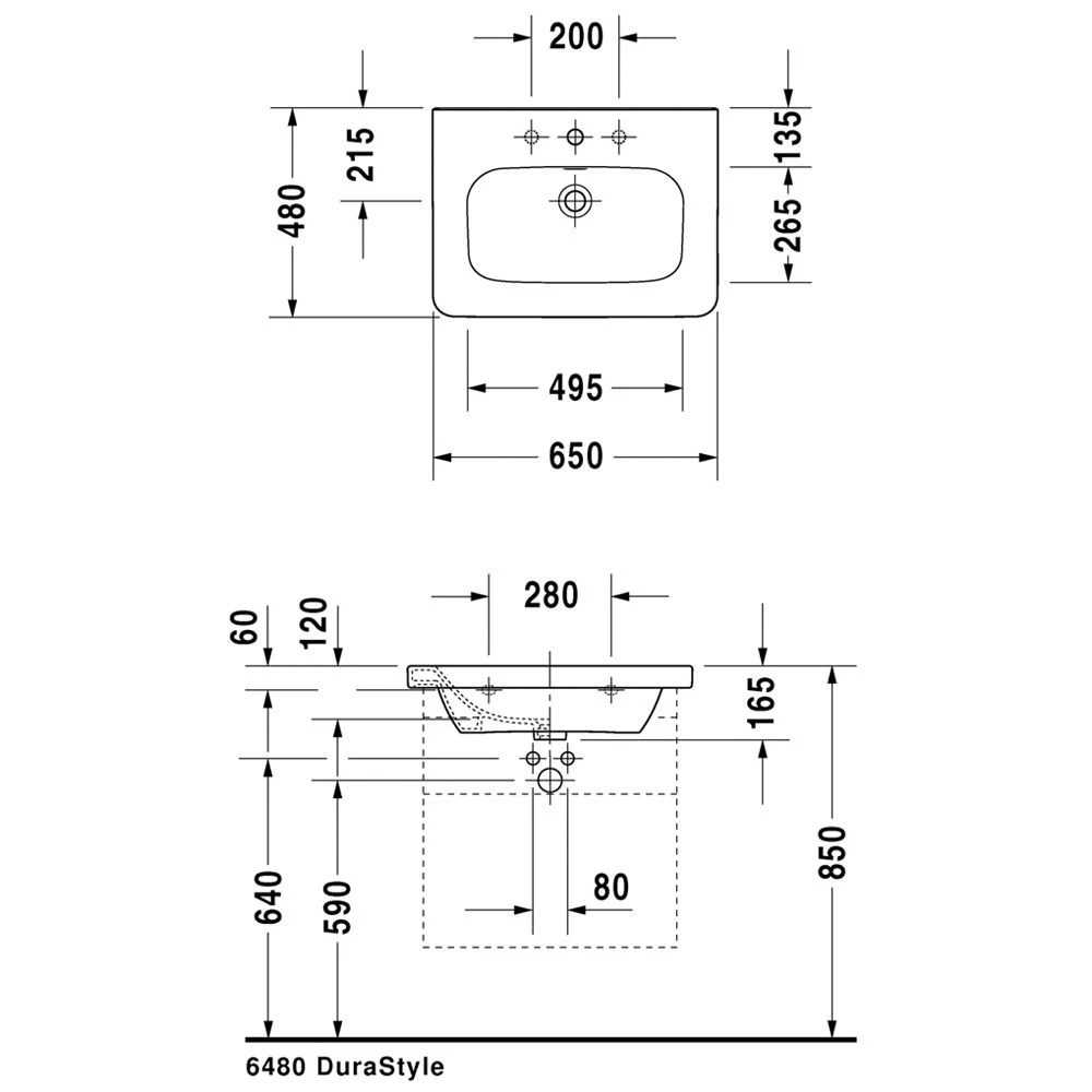 Duravit DuraStyle Möbelwaschtisch 65 Cm, Mit 1 Hahnloch 4 Duravit DuraStyle Möbelwaschtisch 65 Cm, Mit 1 Hahnloch – Bild 4