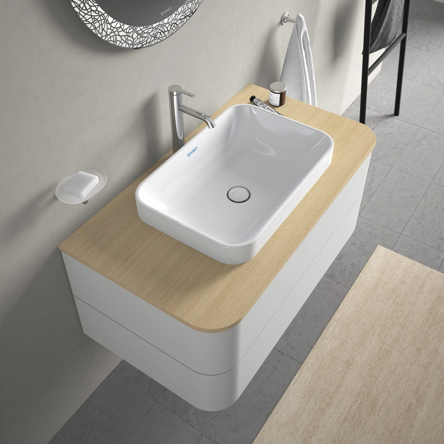 Duravit Happy D.2 Plus Aufsatzbecken 60 Cm Weiß, Ohne Überlauf, Ohne Hahnlochbank 1 Duravit Happy D.2 Plus Aufsatzbecken 60 Cm Weiß, Ohne Überlauf, Ohne Hahnlochbank