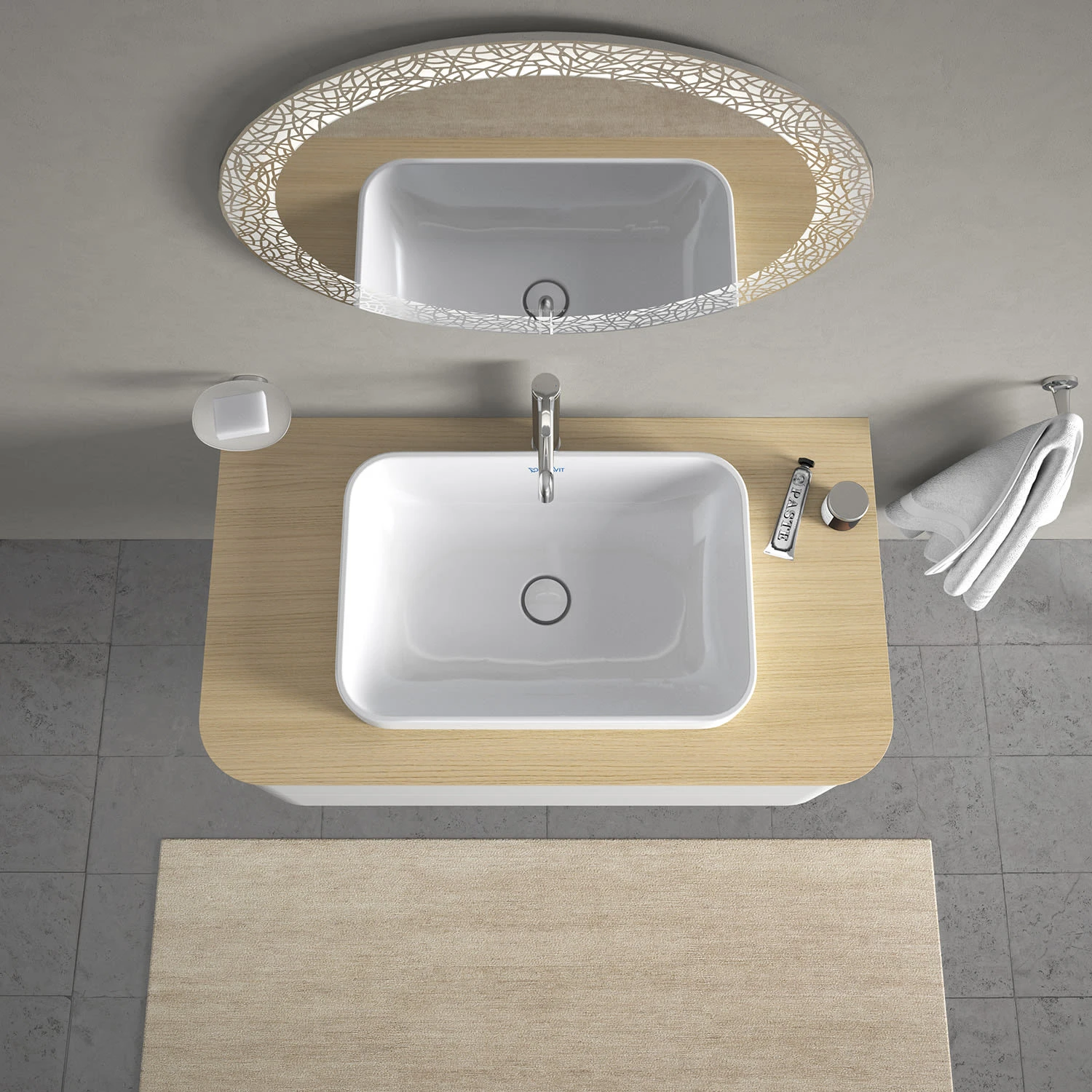 Duravit Happy D.2 Plus Aufsatzbecken 60 Cm Weiß, Ohne Überlauf, Ohne Hahnlochbank 2 Duravit Happy D.2 Plus Aufsatzbecken 60 Cm Weiß, Ohne Überlauf, Ohne Hahnlochbank – Bild 2