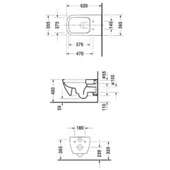 Duravit Happy D.2 Wand-WC Rimless Barrierefrei -Badmöbel Verkäufe hersteller duravit happy 2 wc wand 708995