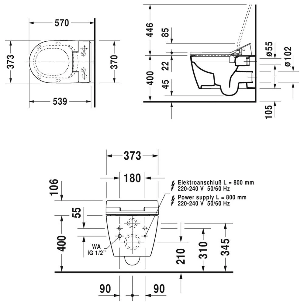 Duravit ME By Starck Wand-WC Rimless Für SensoWash 4 Duravit ME By Starck Wand-WC Rimless Für SensoWash – Bild 4