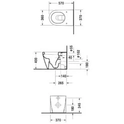 Duravit Starck 2 Stand-WC Back To Wall -Badmöbel Verkäufe hersteller duravit starck 2 wc stand 709308
