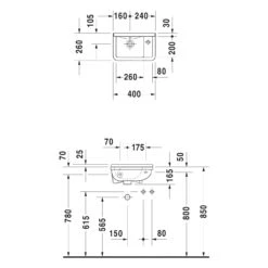 Duravit Starck 3 Handwaschbecken 40 Cm Mit 1 Hahnloch -Badmöbel Verkäufe hersteller duravit starck 3 waschtische handwaschbecken 10955219