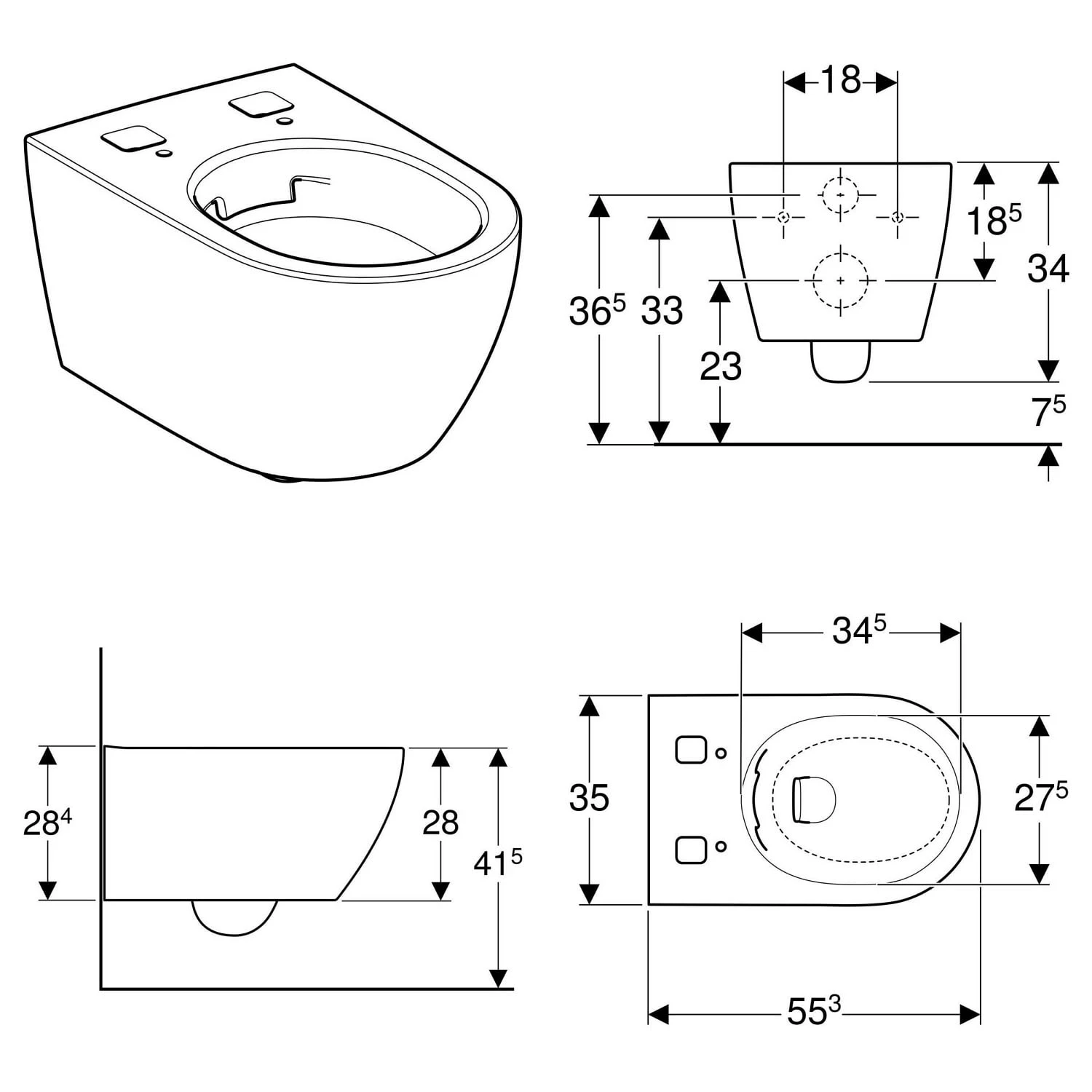 Geberit AquaClean Tuma Wand-WC Für UP-Spülkästen 3 Geberit AquaClean Tuma Wand-WC Für UP-Spülkästen – Bild 3