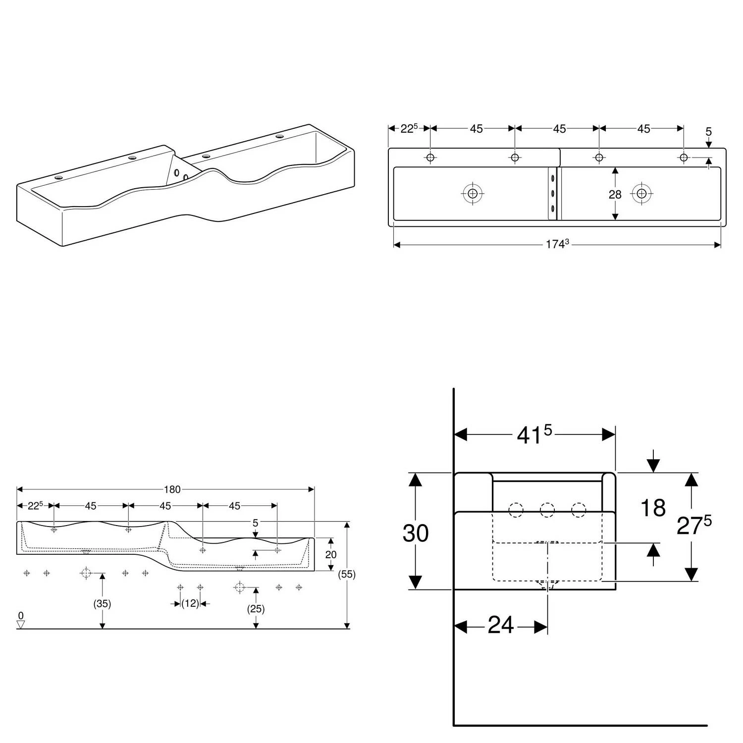 Geberit 4Bambini Spiel- Und Waschlandschaft Mit 4 Waschplätzen, Version Rechts 2 Geberit 4Bambini Spiel- Und Waschlandschaft Mit 4 Waschplätzen, Version Rechts – Bild 2
