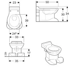 Geberit Bambini Stand-WC Für Kinder, Tiefspüler