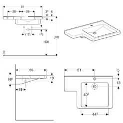 Geberit Renova Comfort Waschtisch Mit Ablagefläche Links