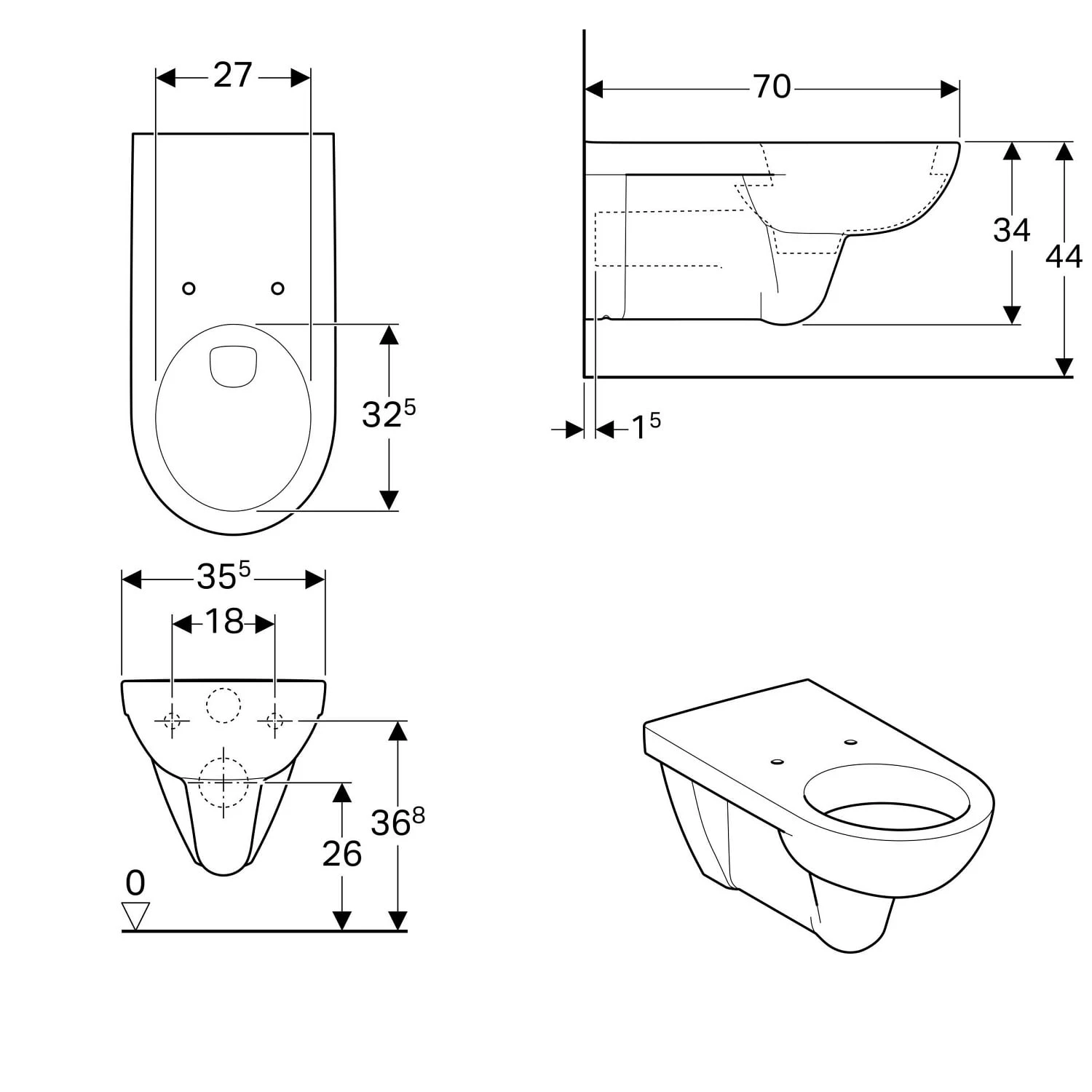 Geberit Renova Comfort Wand-WC, Tiefspüler 3 Geberit Renova Comfort Wand-WC, Tiefspüler – Bild 3