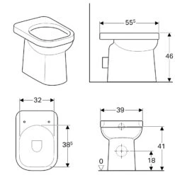 Geberit Renova Comfort Square Stand-WC Bodenstehend