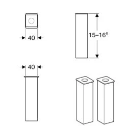 Geberit Renova Compact Möbelfüße 2 Stück